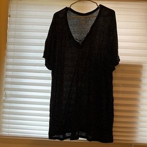 Just My Size T-shirt 3x Lace Up Top